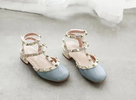 Girls Roman Sandals Low Heels Ankle Strap Summer Sandals