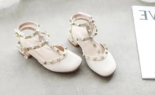 Girls Roman Sandals Low Heels Ankle Strap Summer Sandals