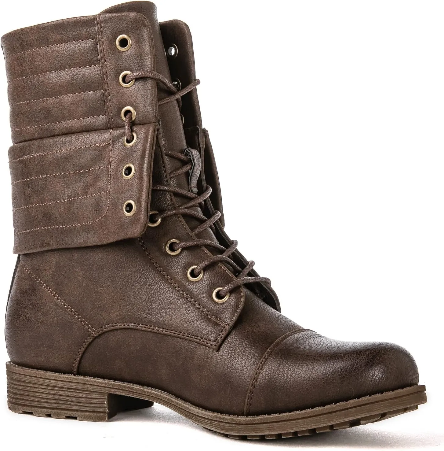GLOBALWIN Women's Fashion Low Heels Lace Up Ankle Boots