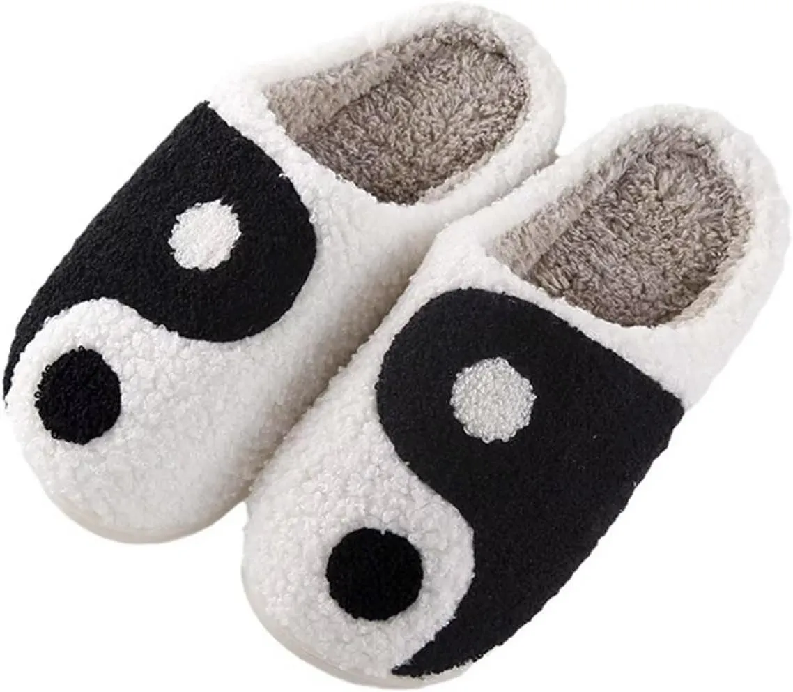 Happy rainbow slippers comfortable house slippers strawberry clouds plush slippers retro female cowboy boots cowboy hat slippers cactus cute furry winter indoor outdoor warm slippers