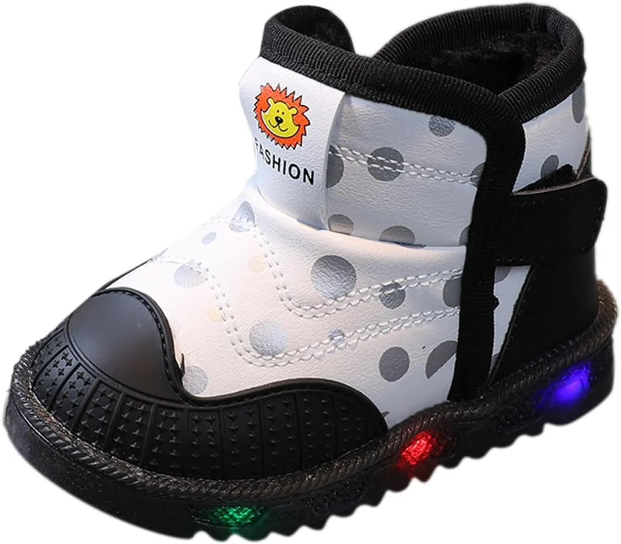 High Top Light Up Toddler Sneakers Boys Girls Cotton Plush Fashion Warm Sneaker Cute Casual Walking Snow Baby Boots