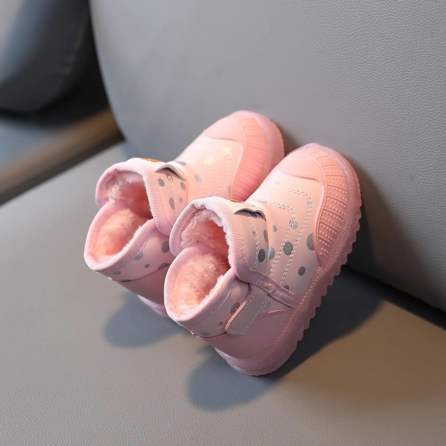High Top Light Up Toddler Sneakers Boys Girls Cotton Plush Fashion Warm Sneaker Cute Snow Boots for Toddler Size 5