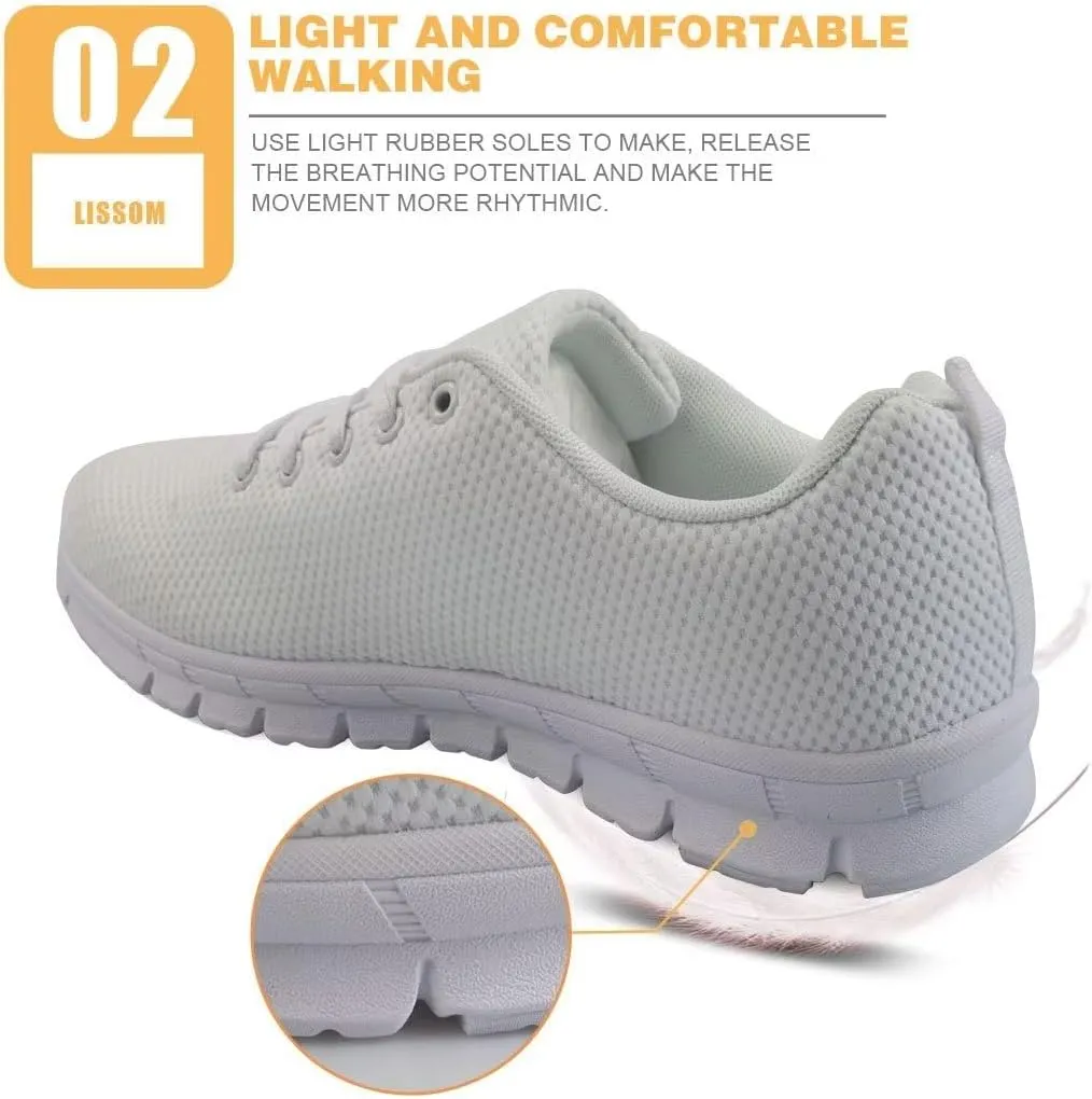 HUGS IDEA Cat Eyes Pattern Cute Women's Casual Sneakers Comfort Running Shoes