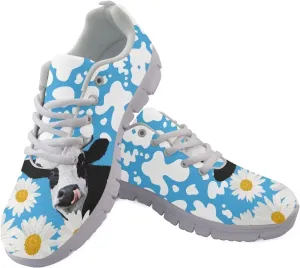 HUGS IDEA Cat Eyes Pattern Cute Women's Casual Sneakers Comfort Running Shoes