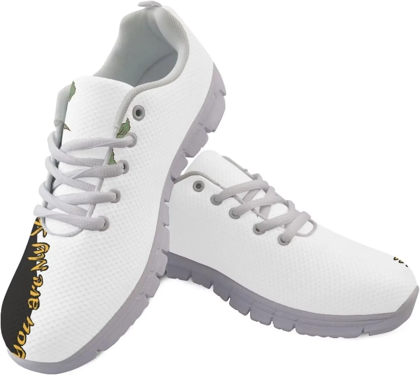 HUGS IDEA Cat Eyes Pattern Cute Women's Casual Sneakers Comfort Running Shoes