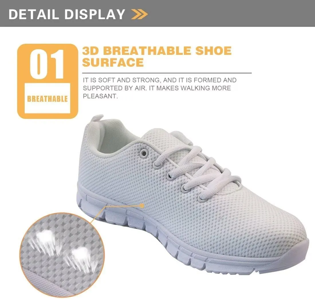 HUGS IDEA Cat Eyes Pattern Cute Women's Casual Sneakers Comfort Running Shoes