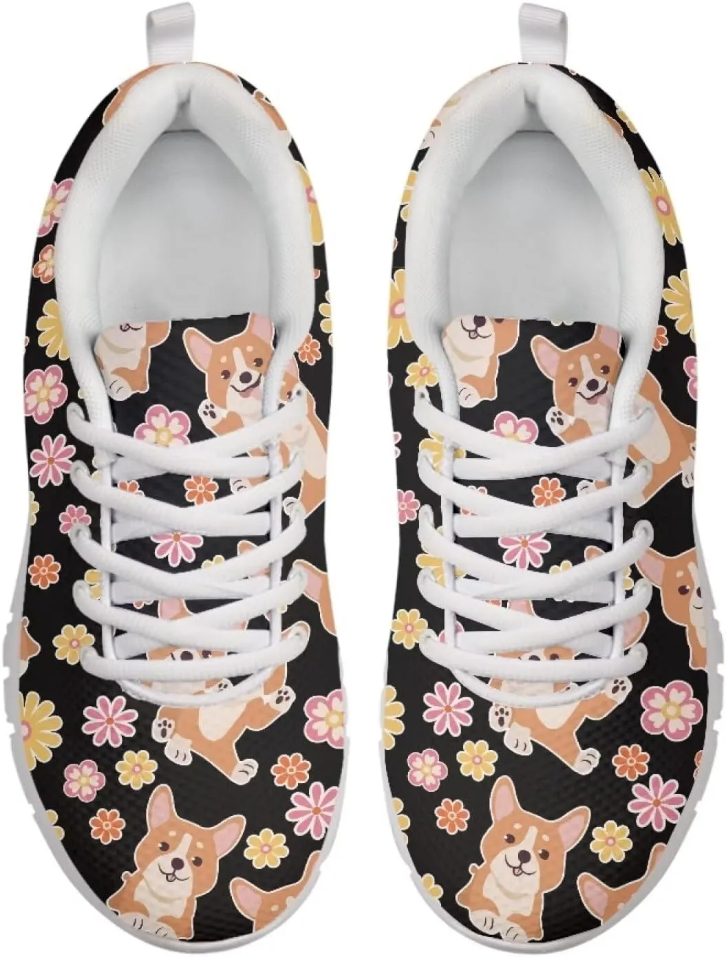 HUGS IDEA Cat Eyes Pattern Cute Women's Casual Sneakers Comfort Running Shoes