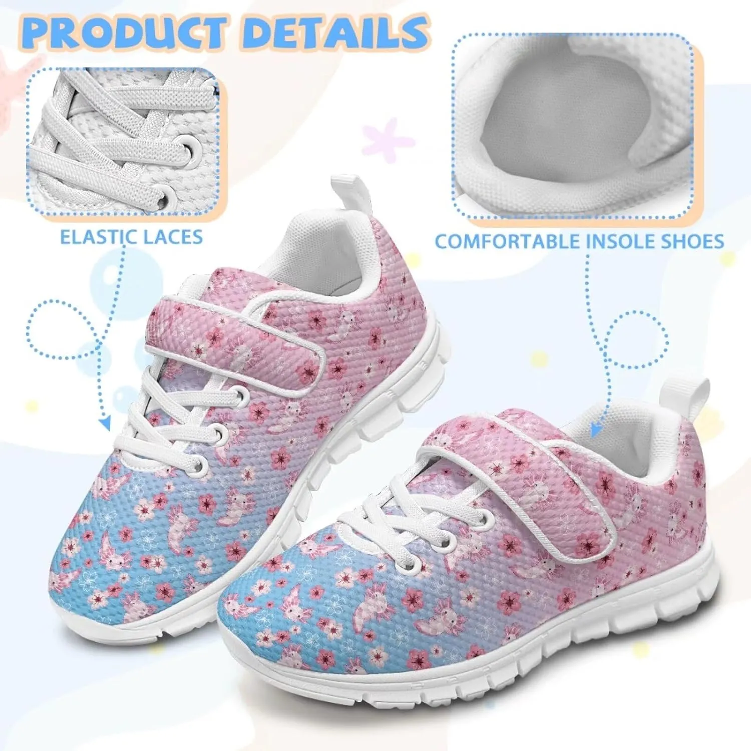 Kids Athletic Sneakers for Girls Boys Slip On Shoes