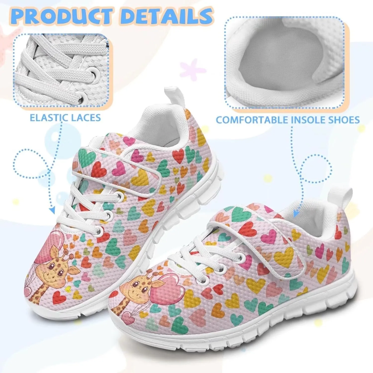 Kids Athletic Sneakers for Girls Boys Slip On Shoes