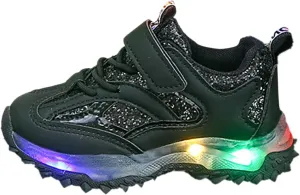 Kids Light Up Shoes for Girls Boys Flash Non Slip Soft Sole Sneakers for Birthday Youth Girls Dress Tennis Shoes