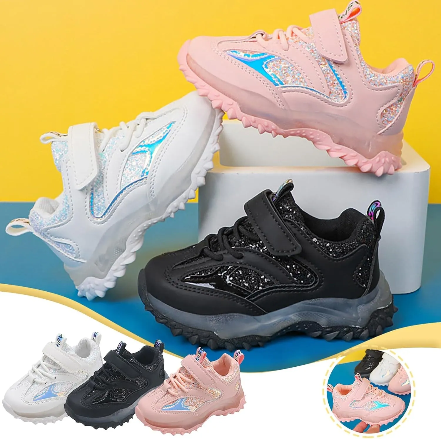 Kids Light Up Shoes for Girls Boys Flash Non Slip Soft Sole Sneakers for Birthday Youth Girls Dress Tennis Shoes