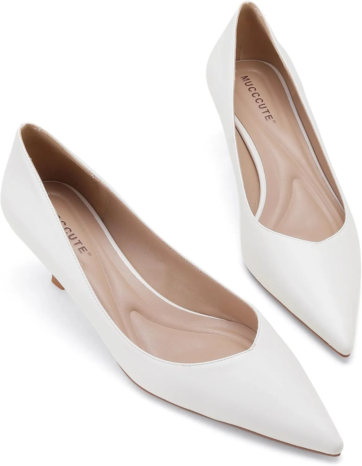 Kitten Heels for Women Pumps Closed Pointed Toe Heels 2 in Low Heels Comfy Formal Work Pumps