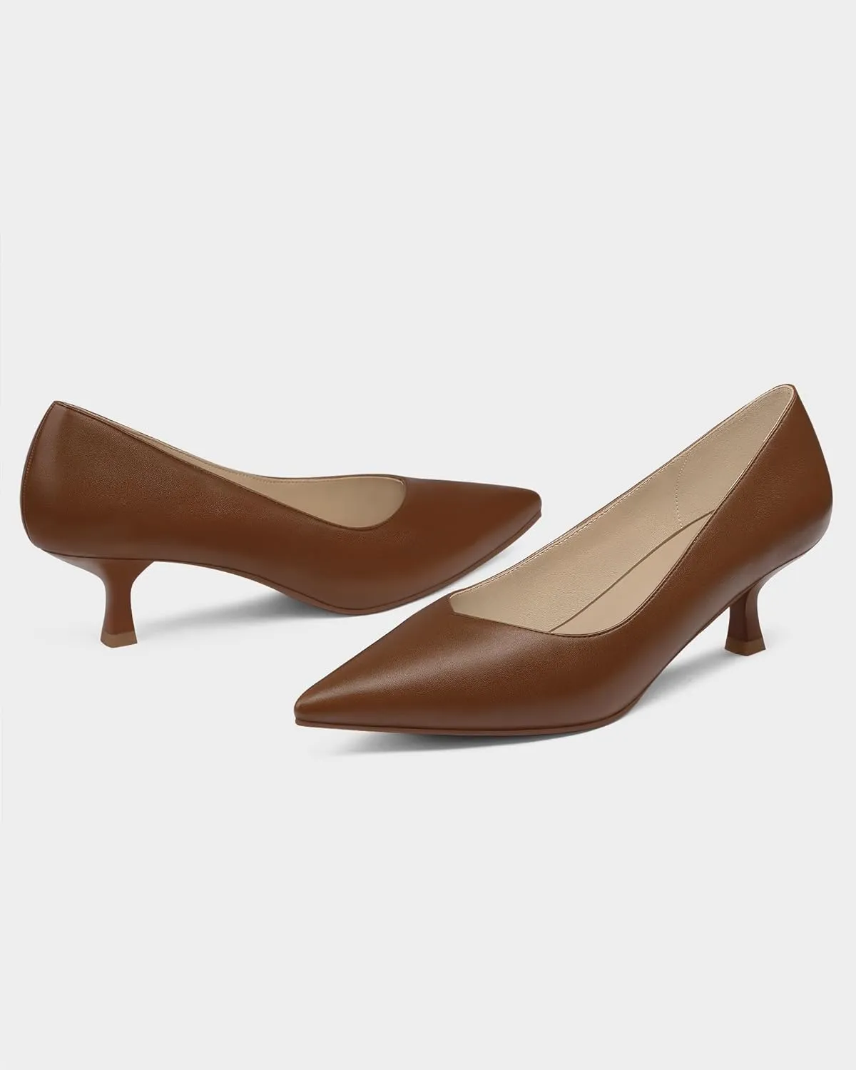Kitten Heels for Women Pumps Closed Pointed Toe Heels 2 in Low Heels Comfy Formal Work Pumps