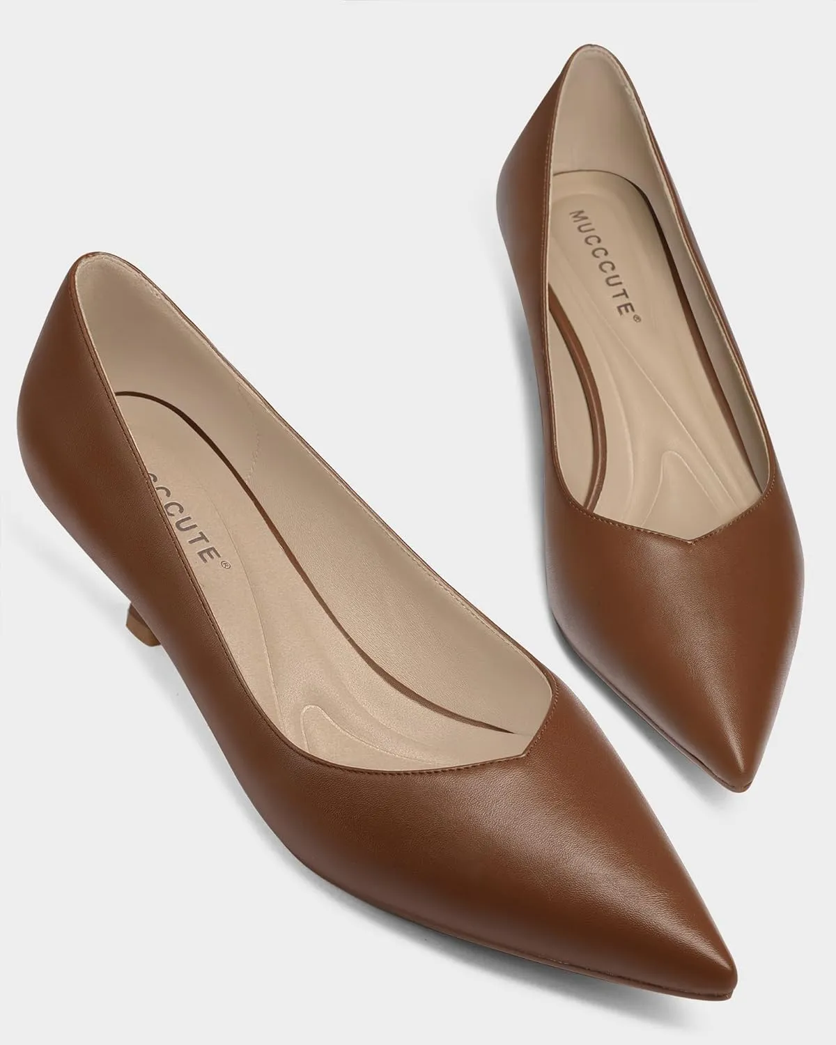Kitten Heels for Women Pumps Closed Pointed Toe Heels 2 in Low Heels Comfy Formal Work Pumps