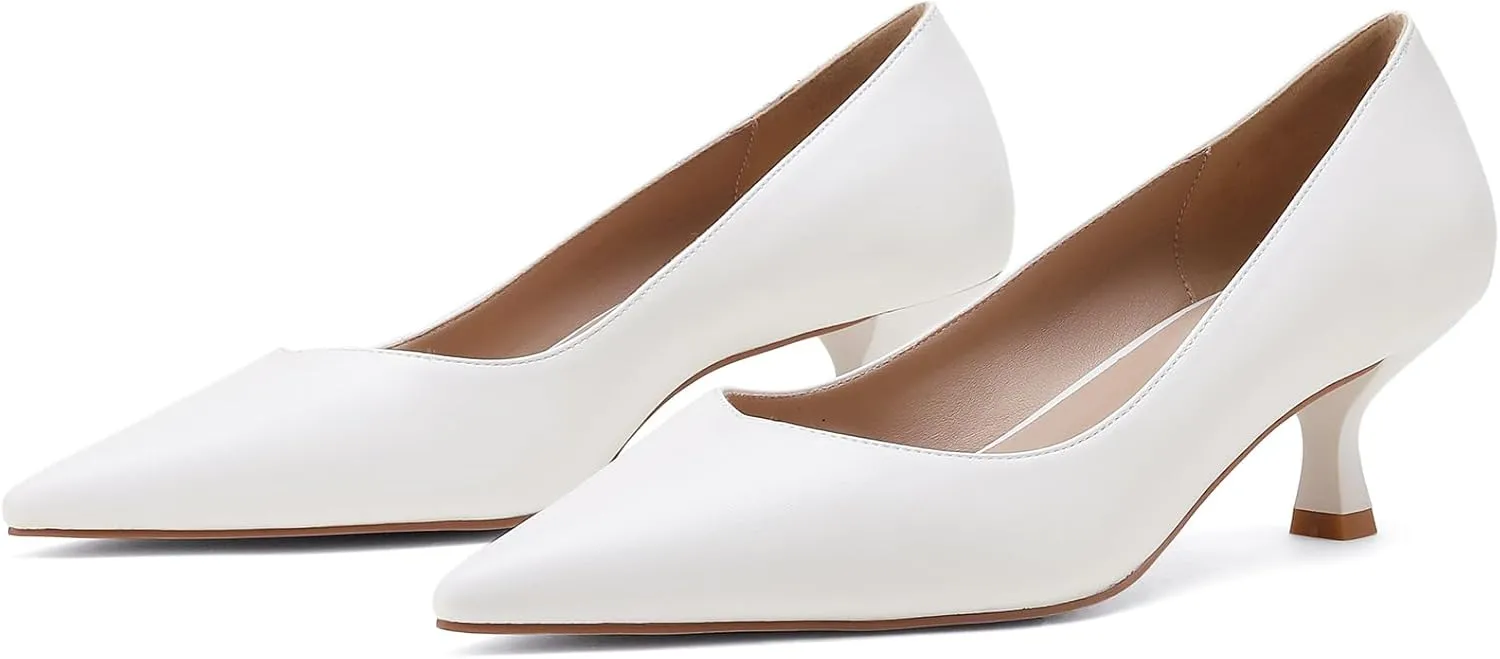 Kitten Heels for Women Pumps Closed Pointed Toe Heels 2 in Low Heels Comfy Formal Work Pumps