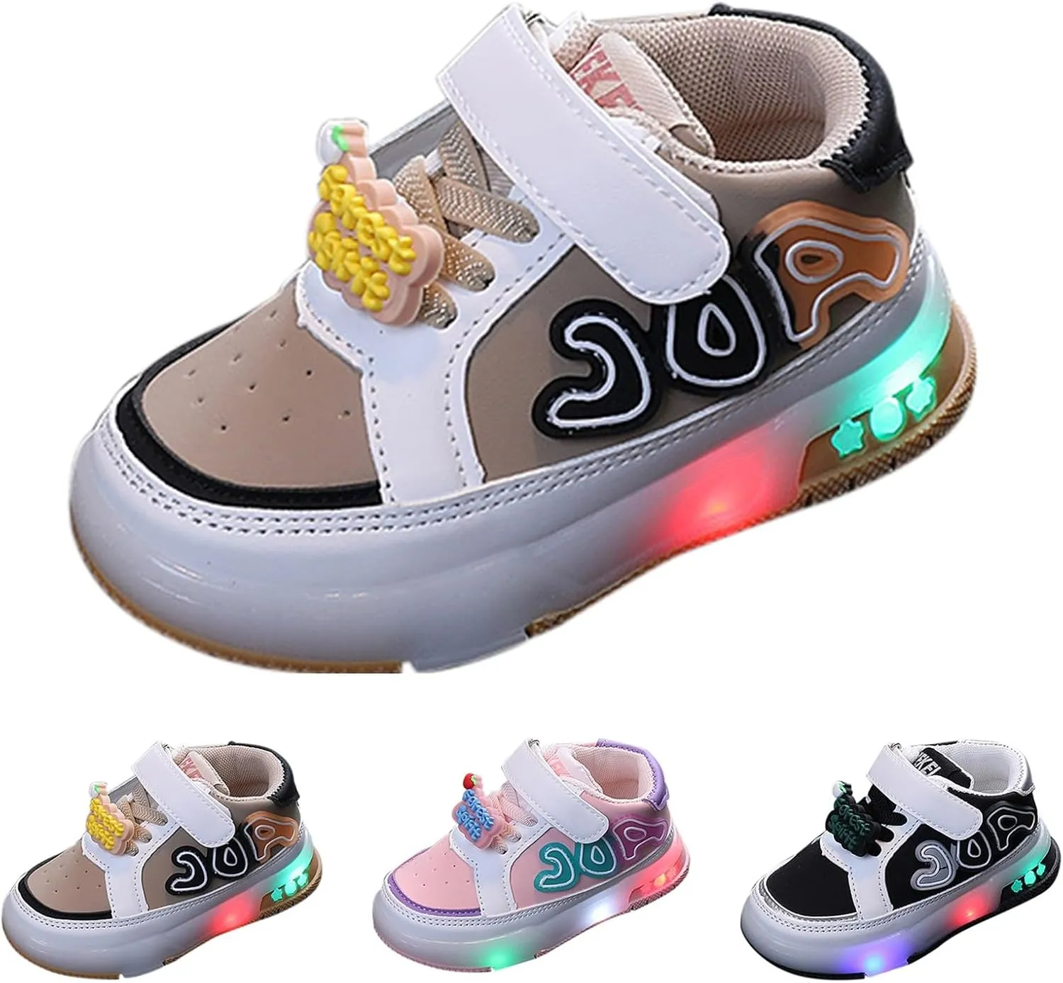 Led Light Up Sneaker for Toddler Baby Infant Newborn Outdoor First Walking Sport Shoes Girls Boys Slip On Cozy Shoes