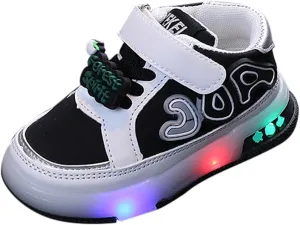 Led Light Up Sneaker for Toddler Baby Infant Newborn Outdoor First Walking Sport Shoes Girls Boys Slip On Cozy Shoes