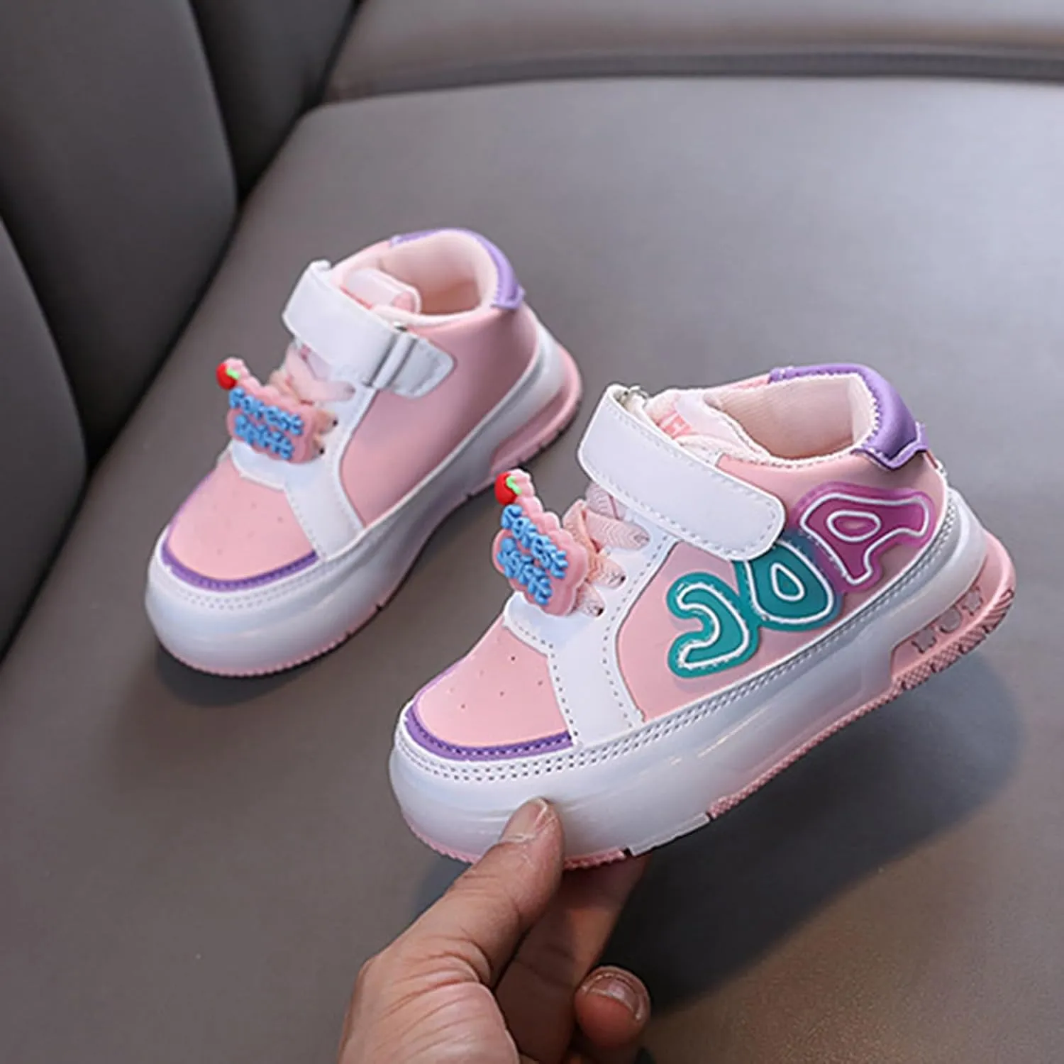 Led Light Up Sneaker for Toddler Baby Infant Newborn Outdoor First Walking Sport Shoes Girls Boys Slip On Cozy Shoes