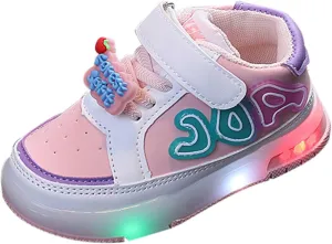 Led Light Up Sneaker for Toddler Baby Infant Newborn Outdoor First Walking Sport Shoes Girls Boys Slip On Cozy Shoes