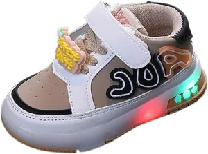 Led Light Up Sneaker for Toddler Baby Infant Newborn Outdoor First Walking Sport Shoes Girls Boys Slip On Cozy Shoes