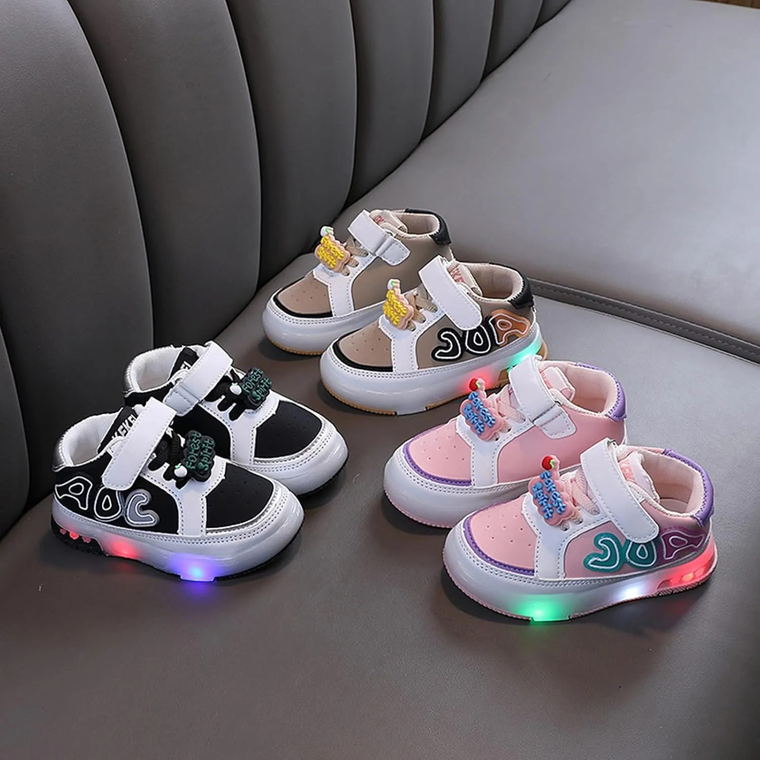 Led Light Up Sneaker for Toddler Baby Infant Newborn Outdoor First Walking Sport Shoes Girls Boys Slip On Cozy Shoes