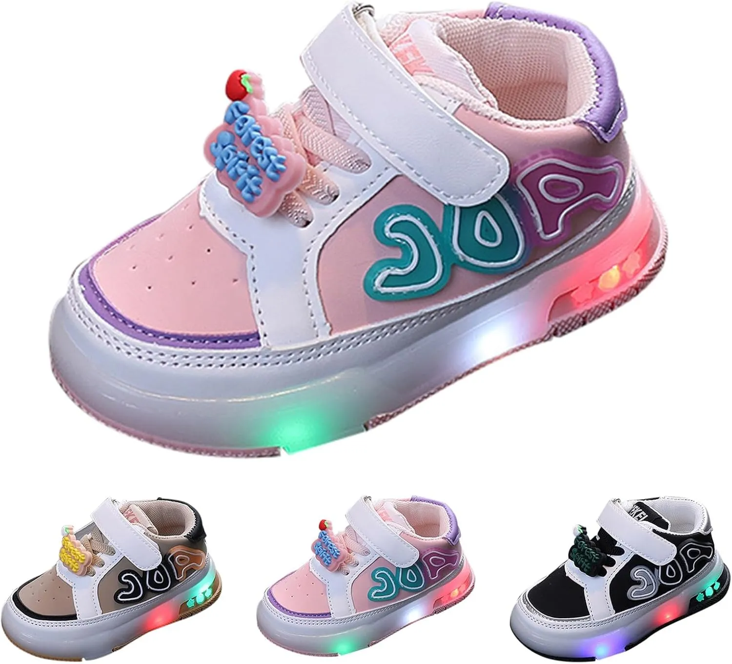 Led Light Up Sneaker for Toddler Baby Infant Newborn Outdoor First Walking Sport Shoes Girls Boys Slip On Cozy Shoes