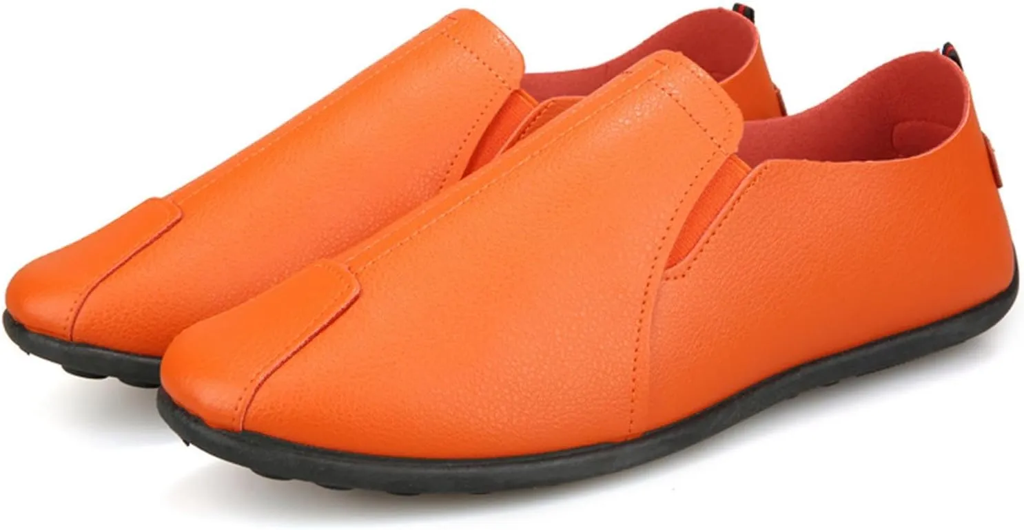Leisure Men's Four Seasons Non Slip Flat Round Toe Breathable Slip On Lazy Leisure Casual Dress Shoes for Men Size 8 Cushion