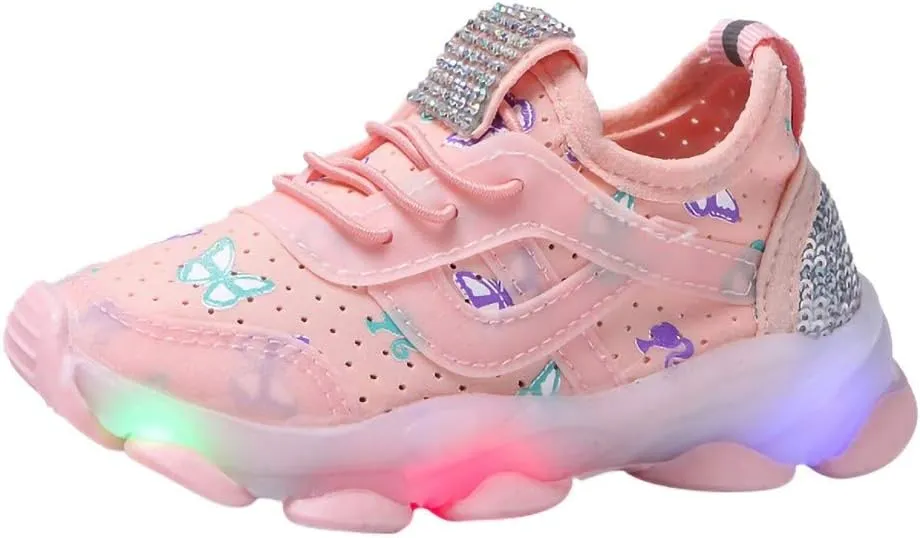 Light Up Shoes Boys Girls Kids Breathable Cute Fashion Flashing Sneaker Athletic Running First Walking Shoes 9 Toddler Boots