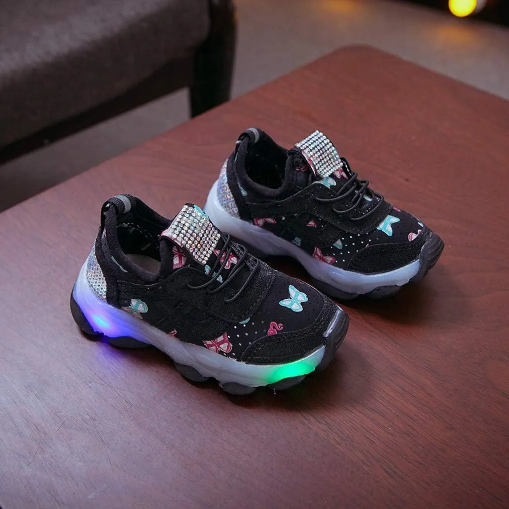 Light Up Shoes Boys Girls Kids Breathable Fashion Anti Slip Flashing Sneaker Athletic Running First Walking Shoes