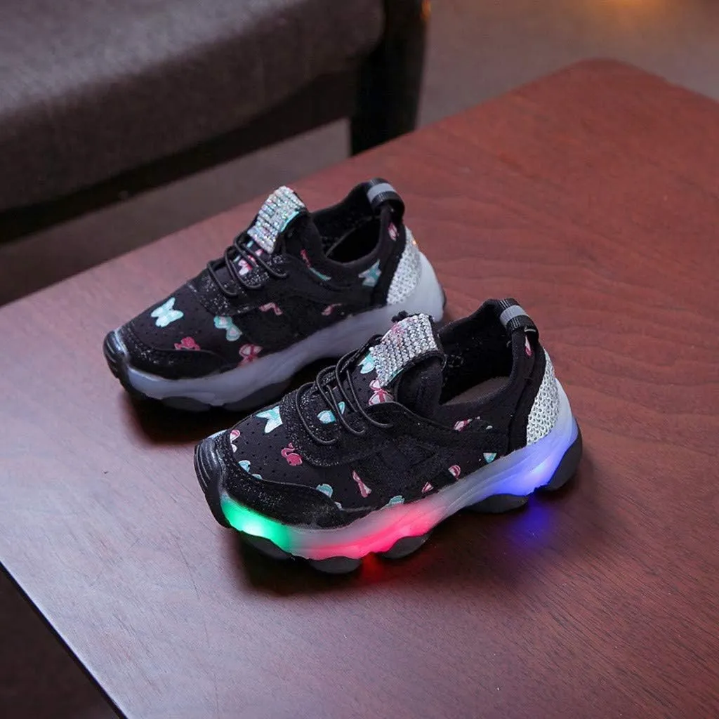 Light Up Shoes Boys Girls Kids Breathable Fashion Anti Slip Flashing Sneaker Athletic Running First Walking Shoes