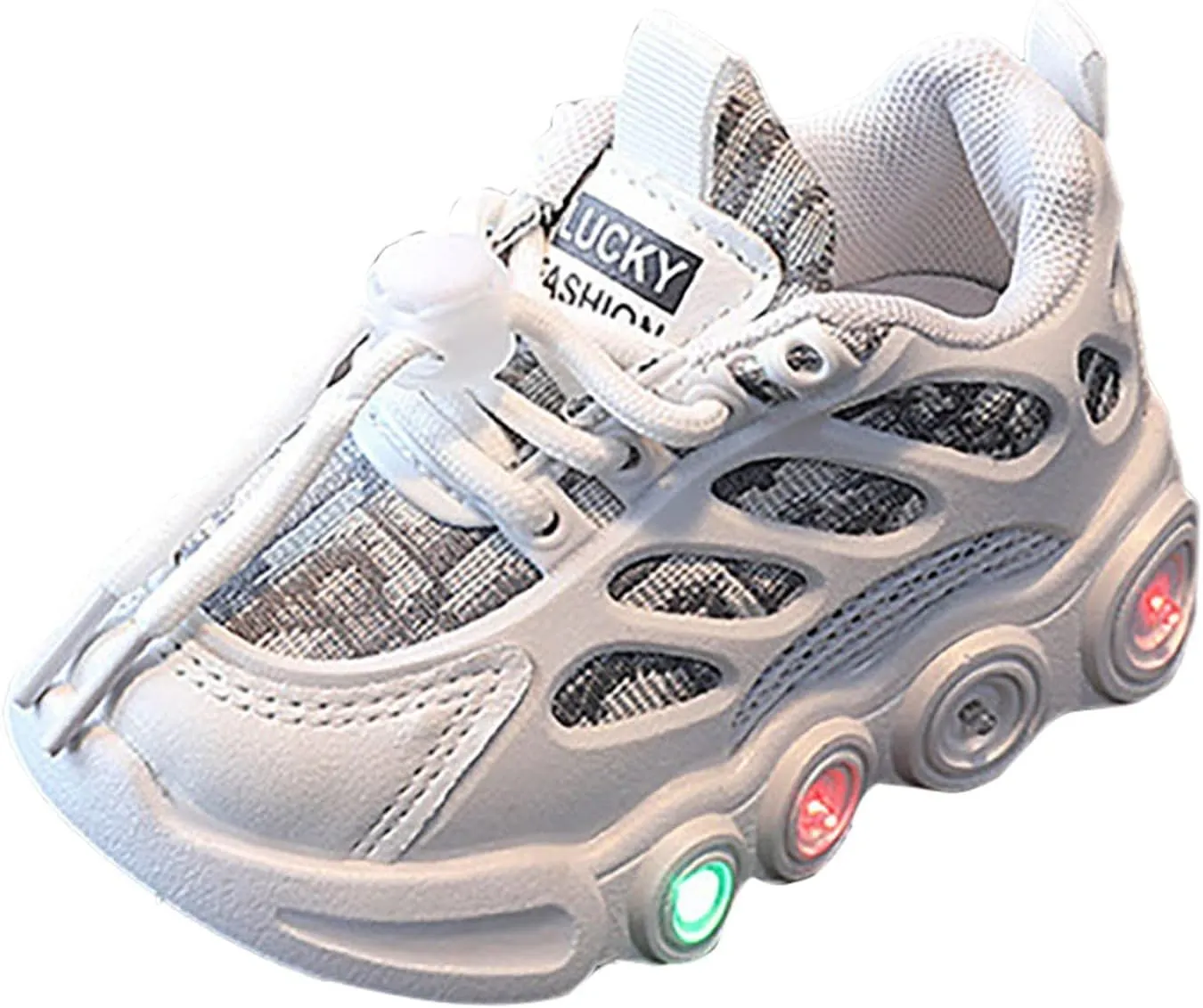 Light Up Shoes for Kids Fashion Adjustable Strap Lace-Up Athletic Sport Walking Sneakers for Girls Sneaker High Tops