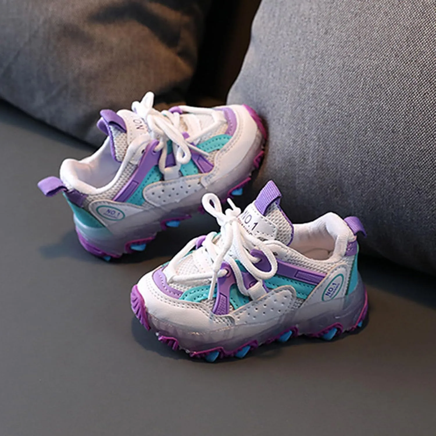 Light Up Shoes Toddler Girls Boys Little Kid Lightweight LED Flashing Glitter Mesh Breathable Girls High Tops Size 12