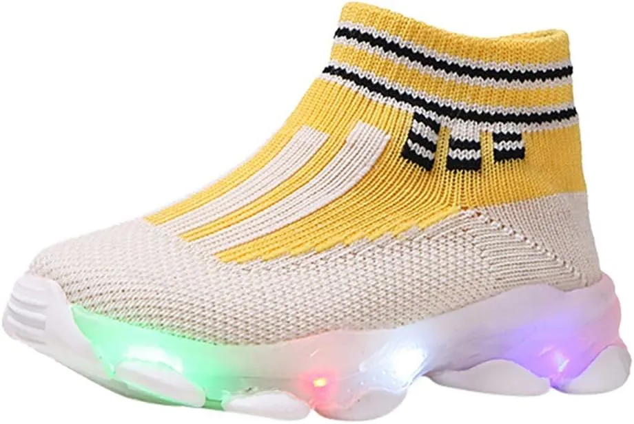 Light Up Shoes Toddler Mesh Lightweight Flashing Breathable Soft Sole Walking Sock Sneakers for Baby Sandals Women