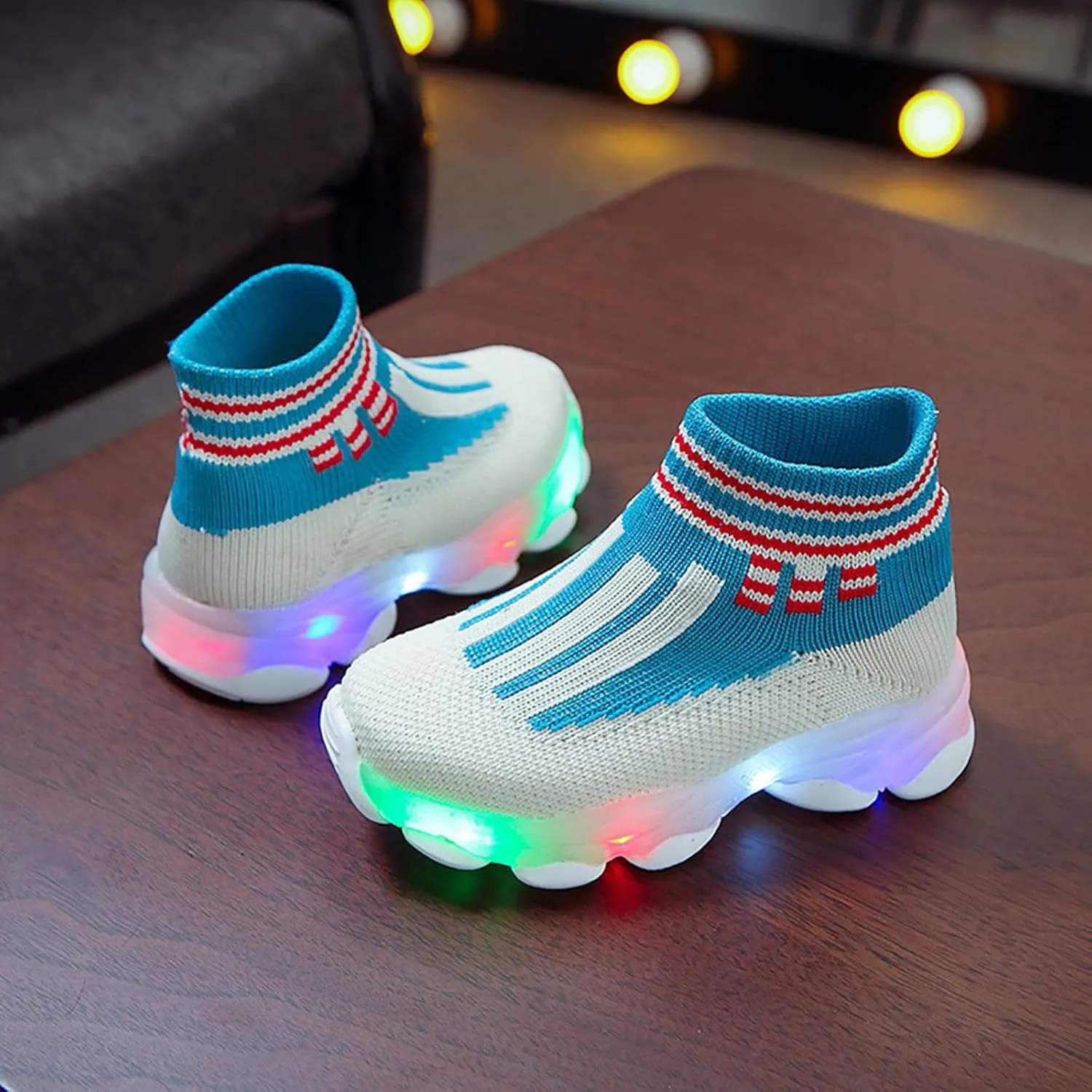 Light Up Shoes Toddler Mesh Lightweight Flashing Breathable Soft Sole Walking Sock Sneakers for Baby Sandals Women