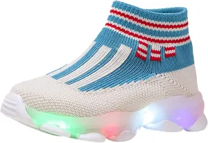 Light Up Shoes Toddler Mesh Lightweight Flashing Breathable Soft Sole Walking Sock Sneakers for Baby Sandals Women