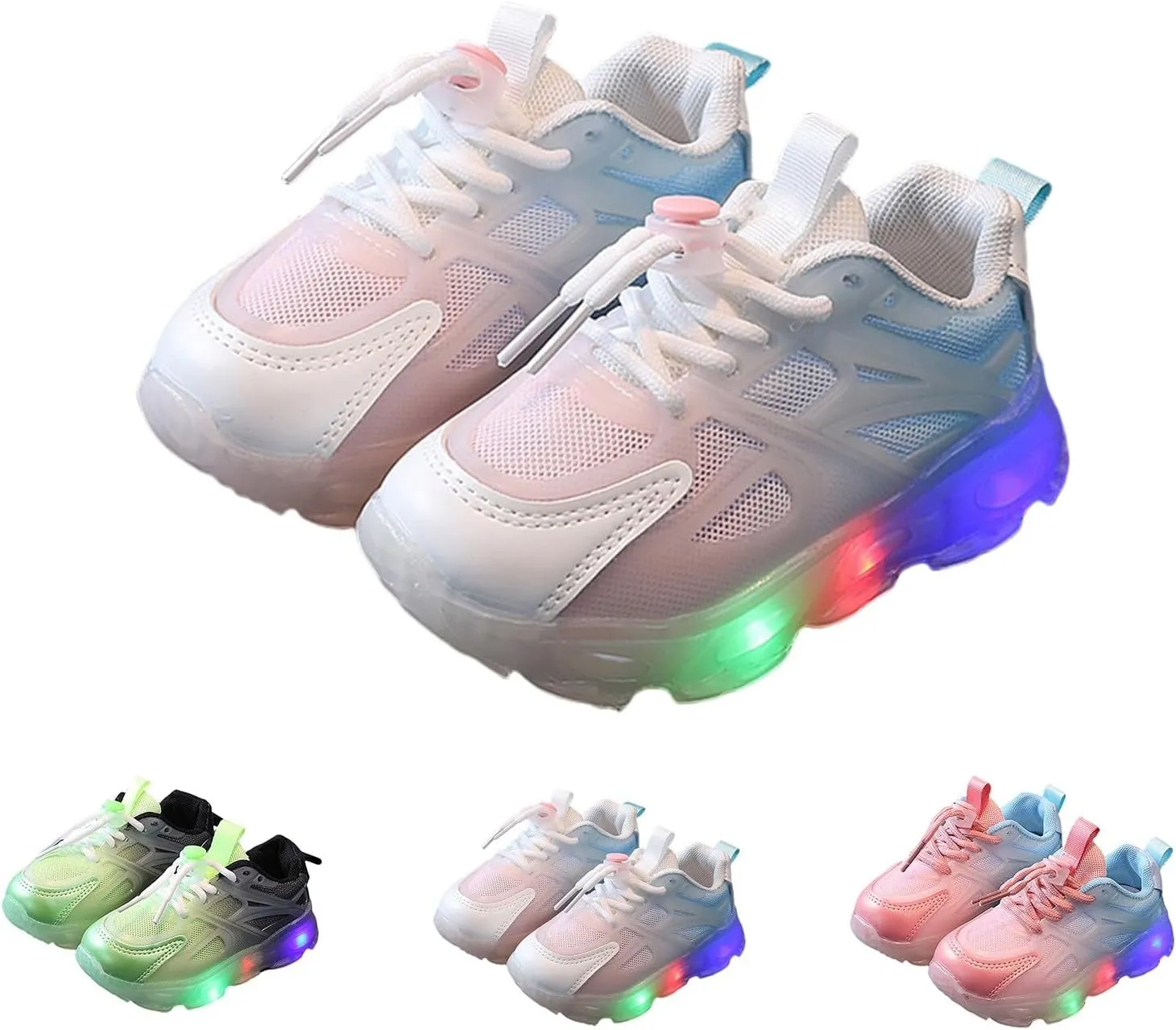 Little Boys Girls Light Up Shoes Breathable Lightweight Comfy Soft Running Tennis Sneakers for High Shoes for Boys
