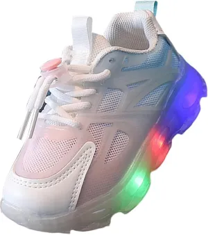 Little Boys Girls Light Up Shoes Breathable Lightweight Comfy Soft Running Tennis Sneakers for High Shoes for Boys