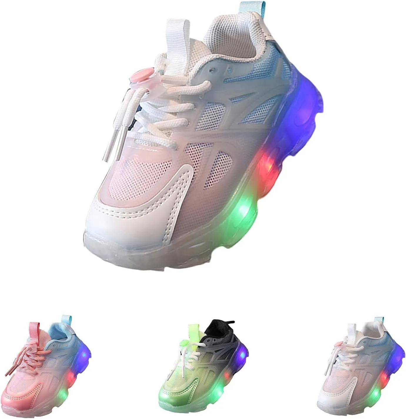 Little Boys Girls Light Up Shoes Breathable Lightweight Comfy Soft Running Tennis Sneakers for High Shoes for Boys