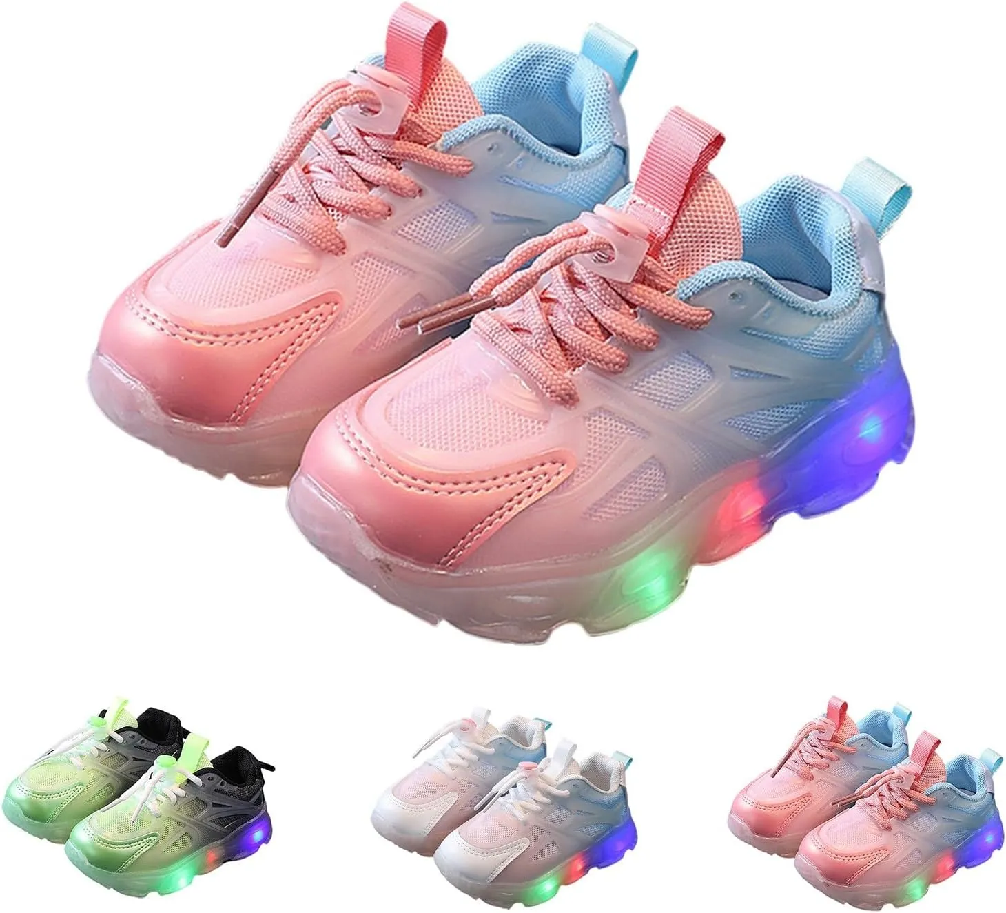 Little Boys Girls Light Up Shoes Breathable Lightweight Comfy Soft Running Tennis Sneakers for High Shoes for Boys