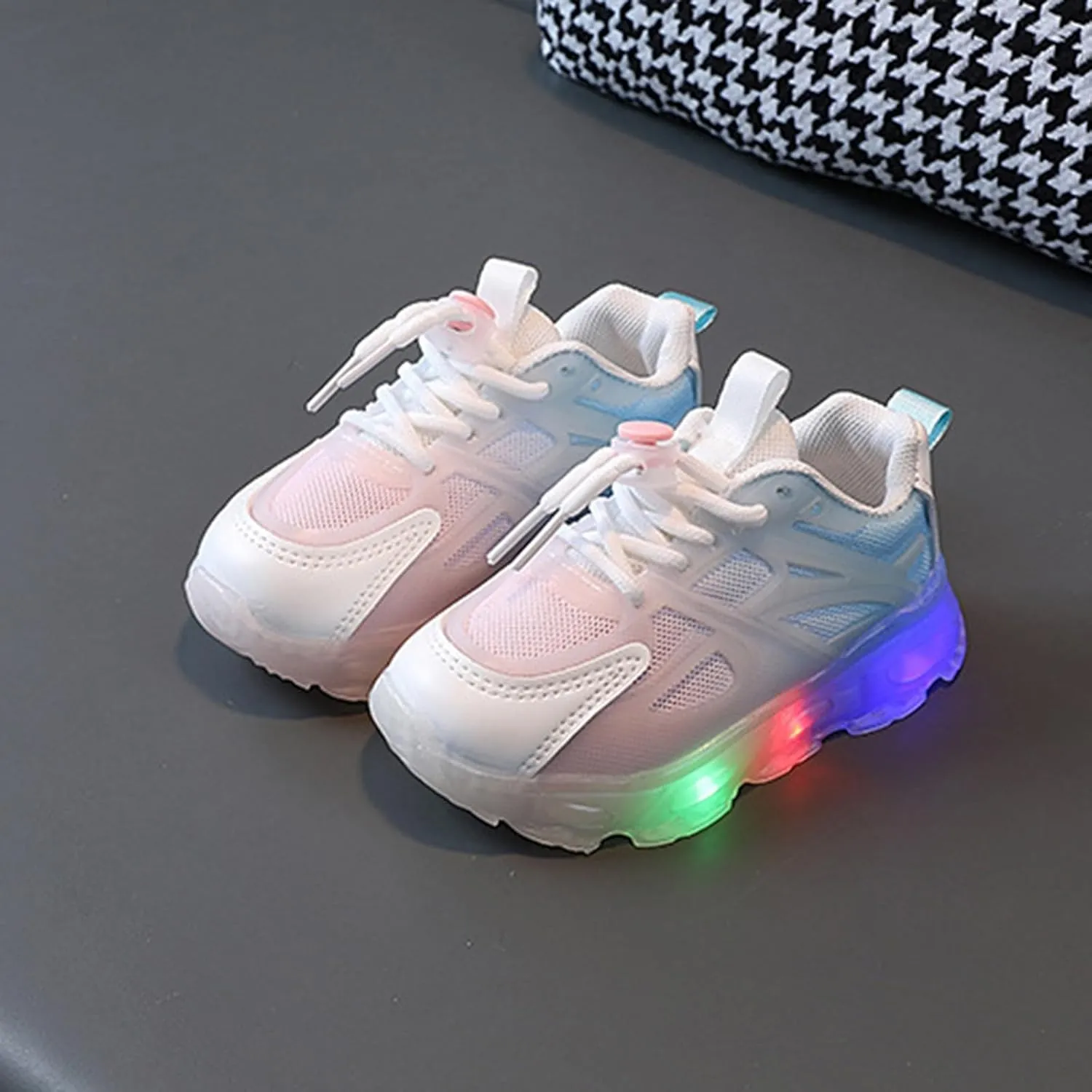 Little Boys Girls Light Up Shoes Breathable Lightweight Comfy Soft Running Tennis Sneakers for High Shoes for Boys
