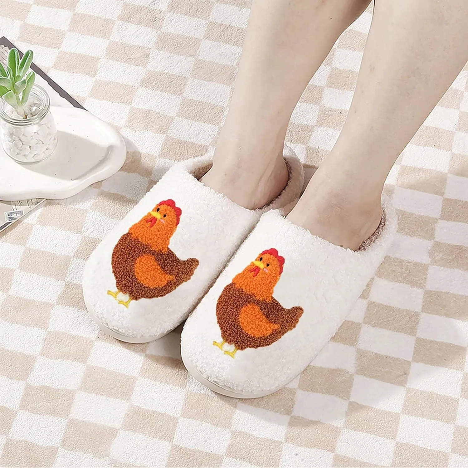LNERIP Slippers Winter Womens Mens Fluffy Plush Slippers Animals Cute Cartoon House Slippers Cuddly Warm Shoes Indoor Outdoor Girls Women