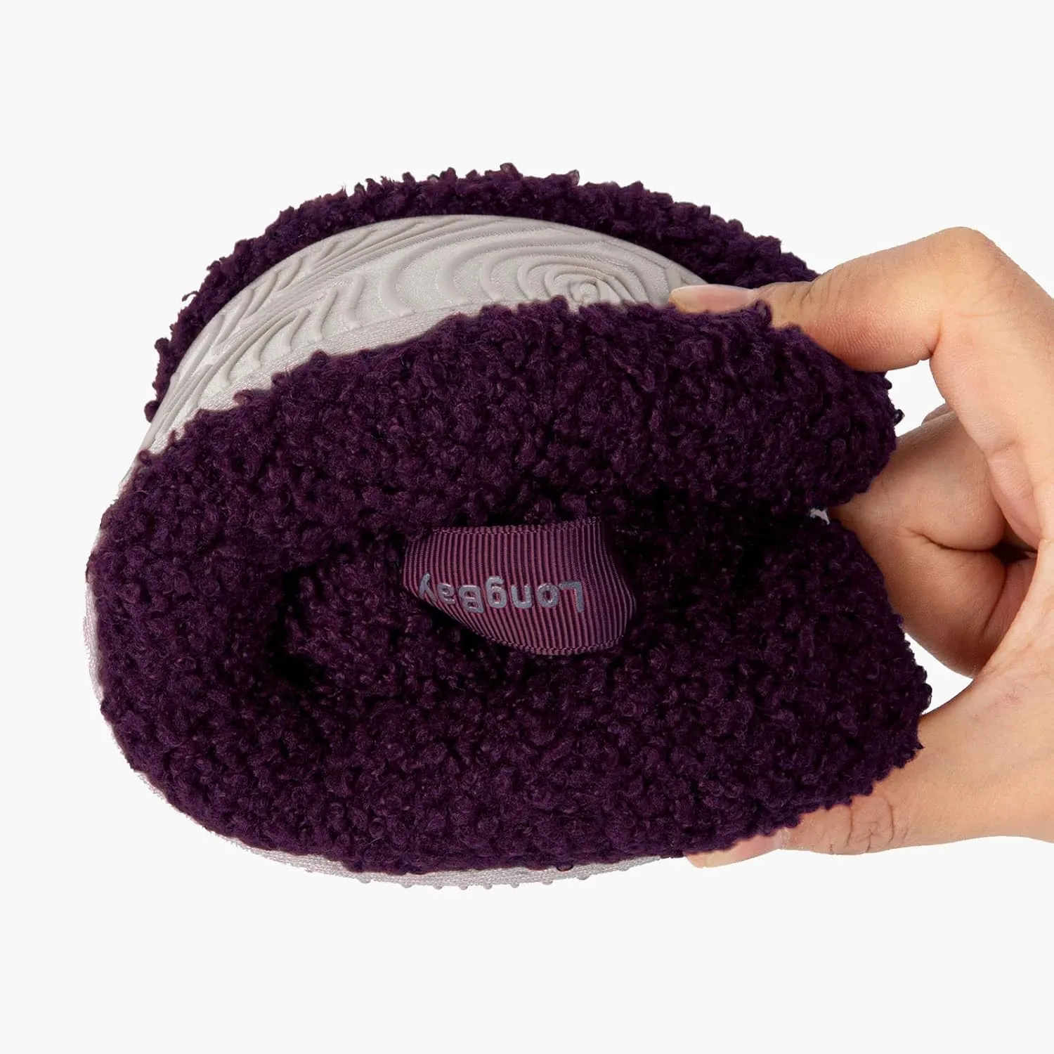 LongBay Womens Warm Curly Fur Bootie Slippers Comfy Plush Fleece Boots Memory Foam House Shoes
