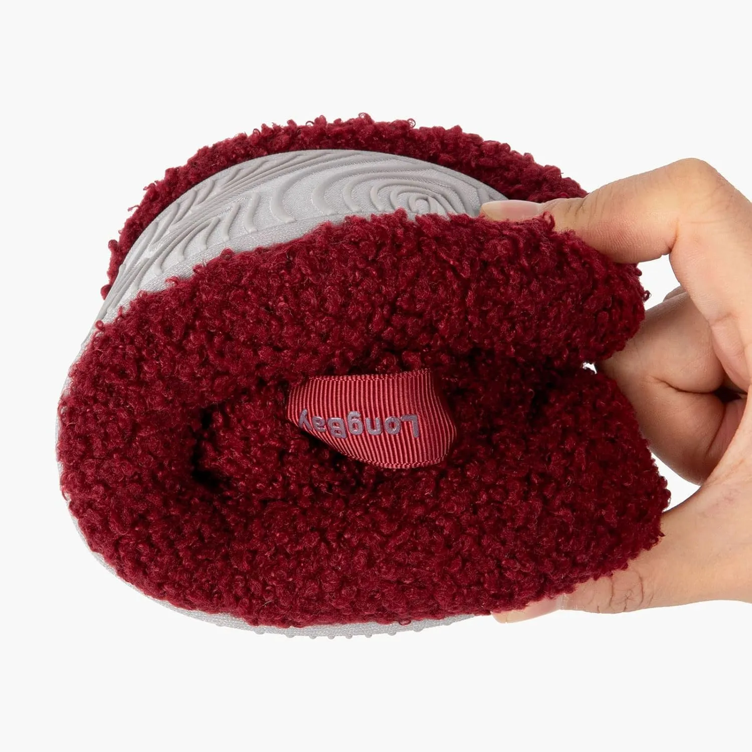 LongBay Womens Warm Curly Fur Bootie Slippers Comfy Plush Fleece Boots Memory Foam House Shoes