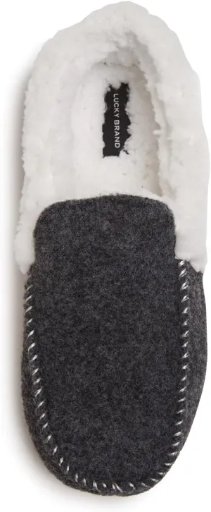 Lucky Brand Men's Faux Wool Sherpa Lined Slipper