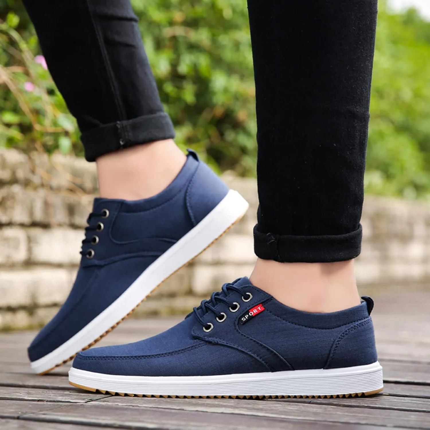 Men Shoes Fashion Canvas High Soled Canvas Sports Casual Shoes for Men Sneaker Storage Boxes Sneaker