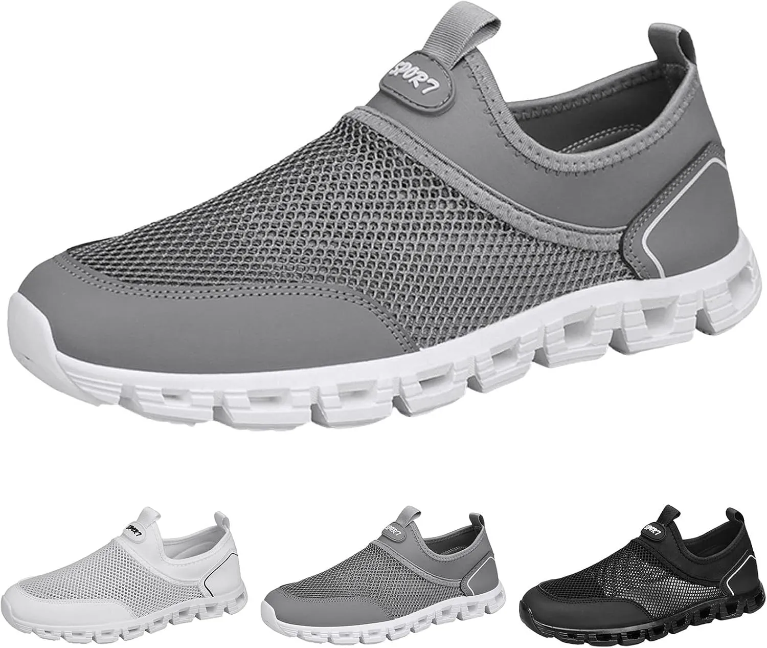 Men Sports Shoes Fashionable Simple and Solid Color New Pattern Summer Mesh Hollowed Out Breathable Mens Sneaker