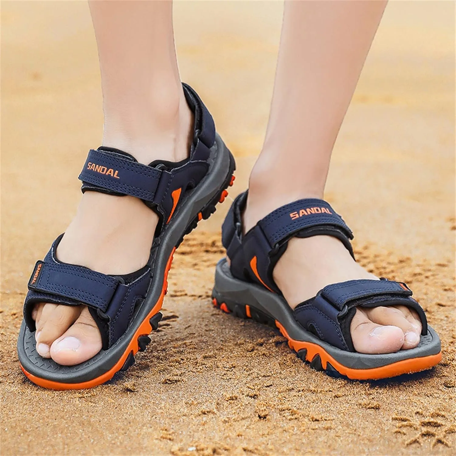 Men's Beach Sandals Summer Two Way Outdoor Sports Sandals Adjustable Strap Walking Mens Memory Foam Sandals Size 14