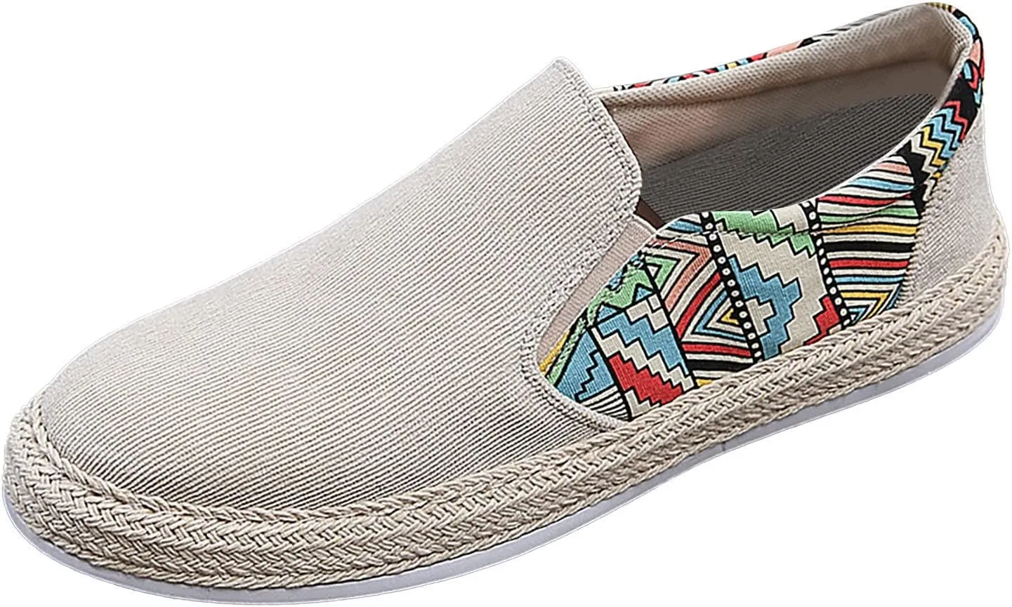Men's Casual Low Boots Canvas Slip On Shoes in Spring and Summer Men Casual Driving Shoes