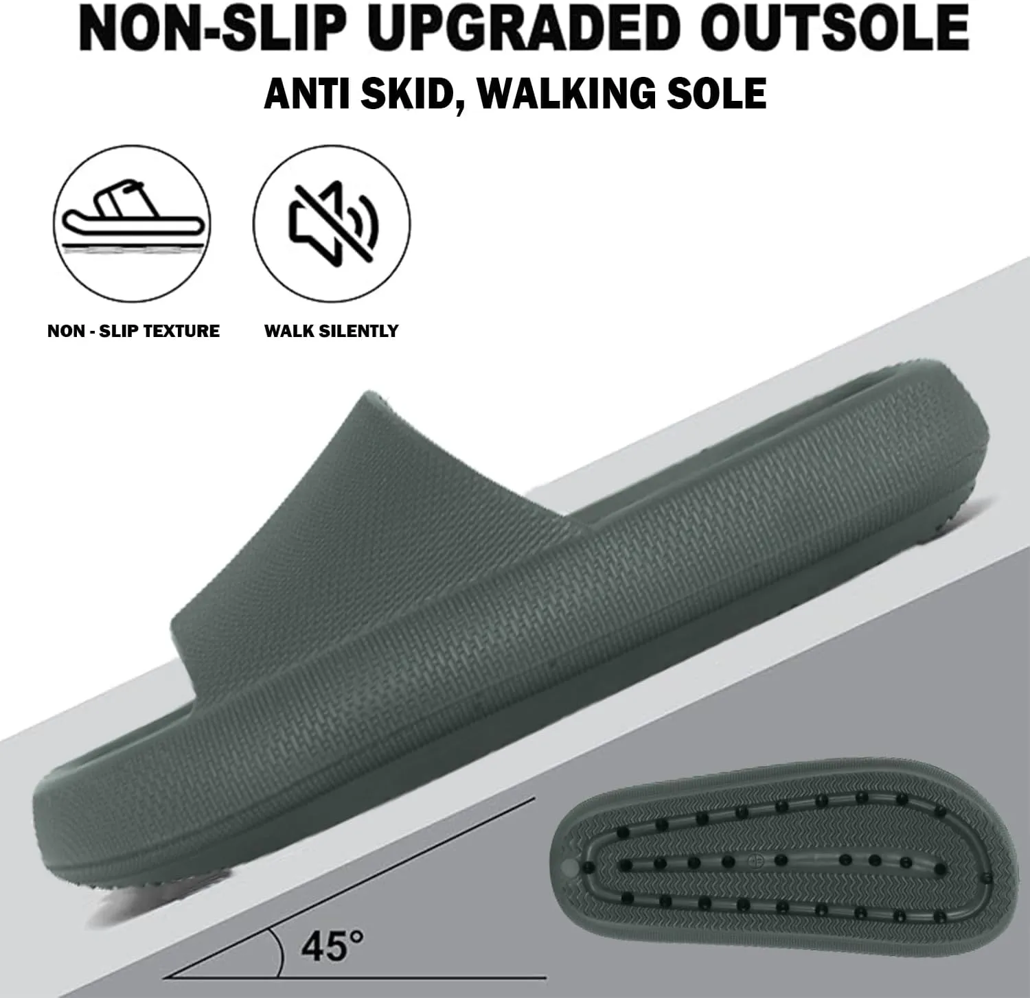 Men's Classic Ultra Soft Sliders/Slippers with Cushion FootBed for Adult | Comfortable & Light Weight | Stylish & Anti-Skid | Waterproof & Everyday Flip Flops for Gents/Boys D-504