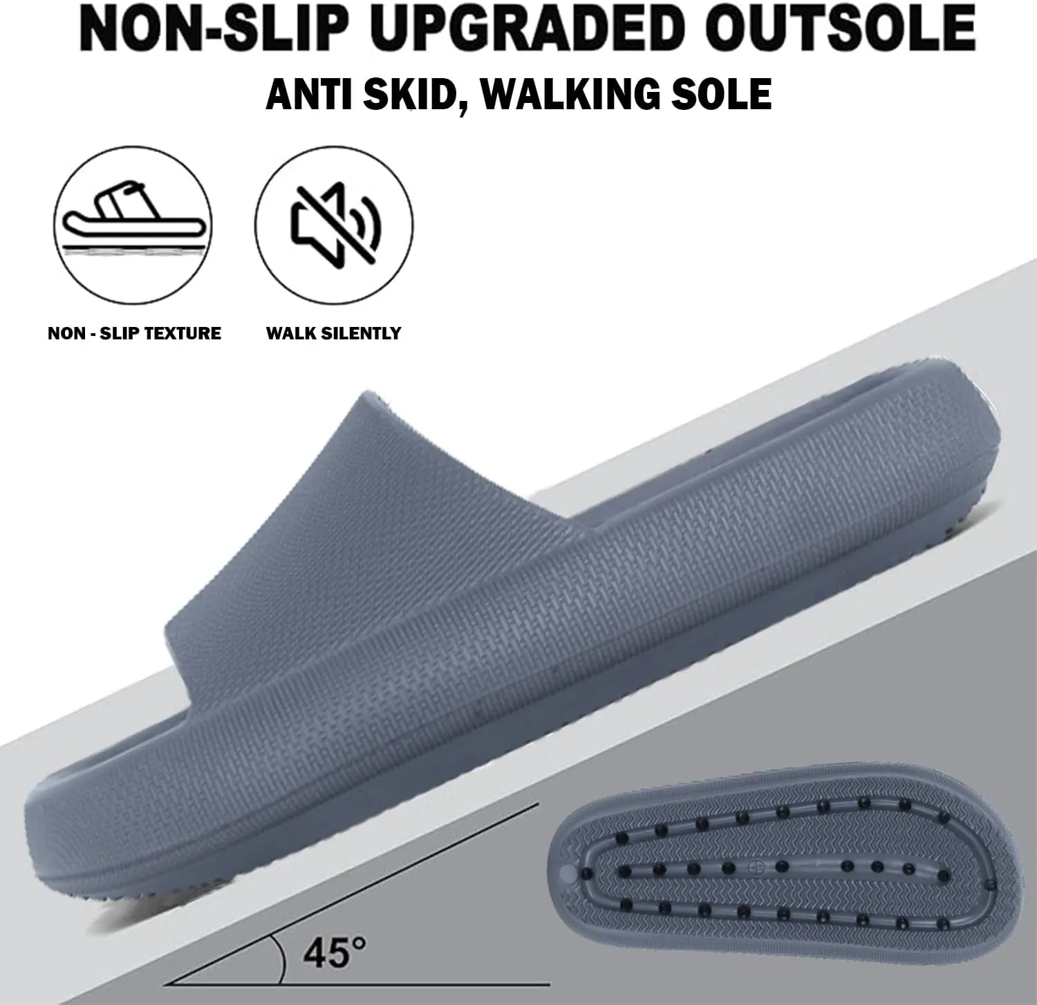 Men's Classic Ultra Soft Sliders/Slippers with Cushion FootBed for Adult | Comfortable & Light Weight | Stylish & Anti-Skid | Waterproof & Everyday Flip Flops for Gents/Boys D-504